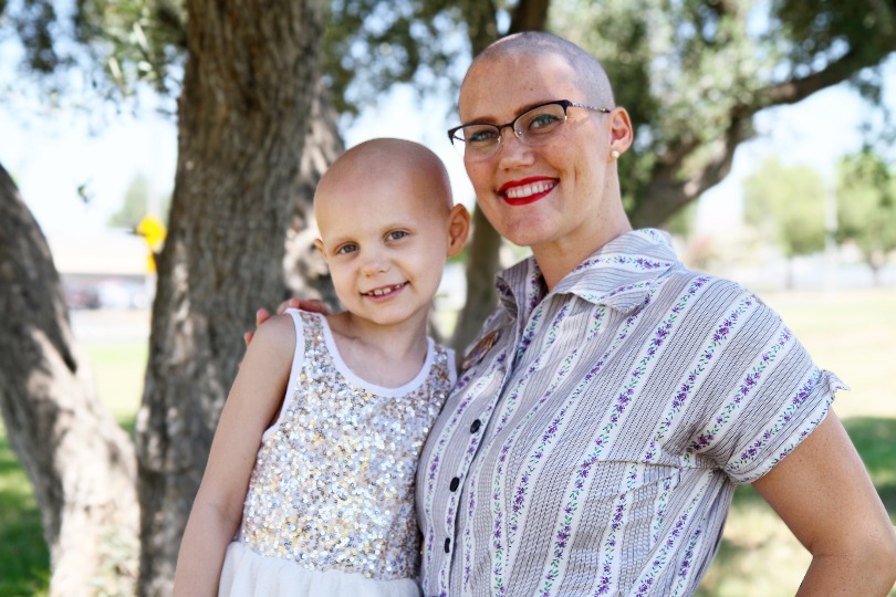 Hazel and her mom, Lauren, pose together