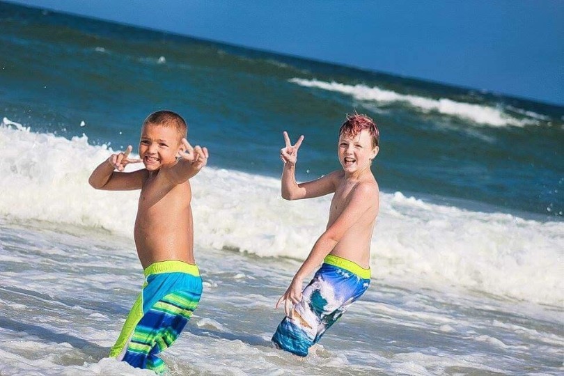 Patrick and Collin at the beach