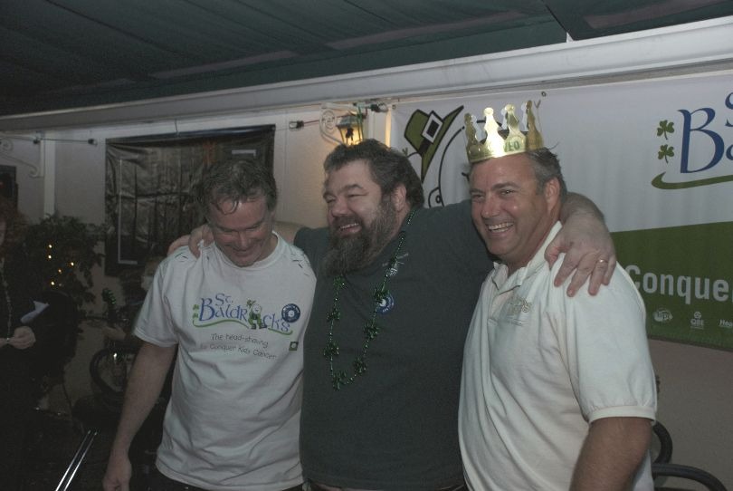 Tim, Mark and Matt stand together during a St. Baldrick's event