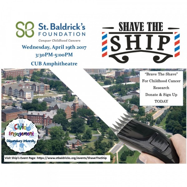 Shave The Ship: Shippensburg's St. Baldrick Fundraiser Event Logo