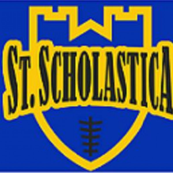 Saints helping Saints:  St. Scholastica Football's Brave the Shave Day Event Logo