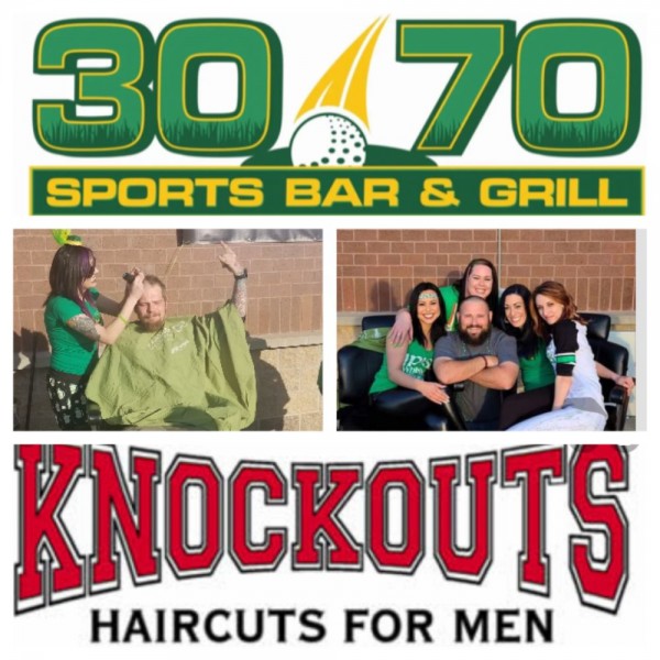 Knockouts Haircuts For Men St. Baldricks Event Event Logo