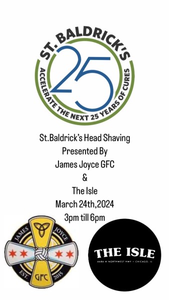 St. Baldrick’s Head Shaving for Children’s Cancer Hosted by James Joyce’s GFC and The Isle Event Logo