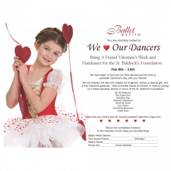 We Love Our Dancers: Bring A Friend Valentine's Week and Fundraiser for the St. Baldrick's Foundation  Fundraiser Logo