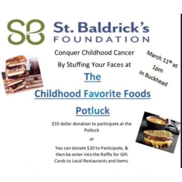 Childhood Favorites Potluck Fundraiser Logo
