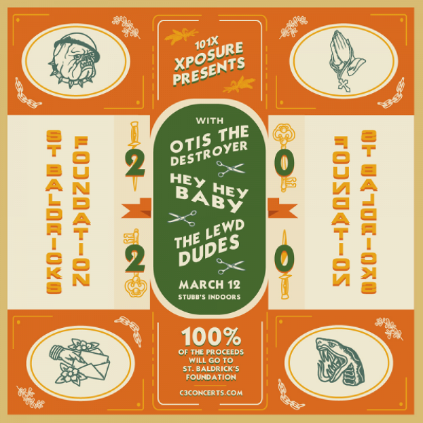 101X Xposure Presents: Otis the Destroyer, Hey Hey Baby, and The Lewd Dudes Fundraiser Logo