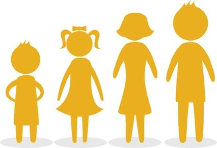 icon of four kids of different ages